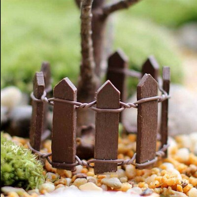 10Pcs/set Miniature Garden Fence handmade Wood Fence Terrari