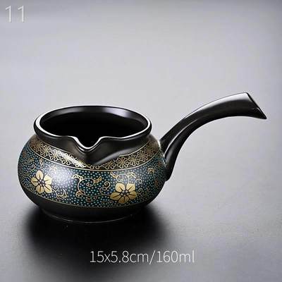 紫砂陶瓷公道杯侧把分茶器一体分茶D杯家用功夫茶具配件公平杯茶