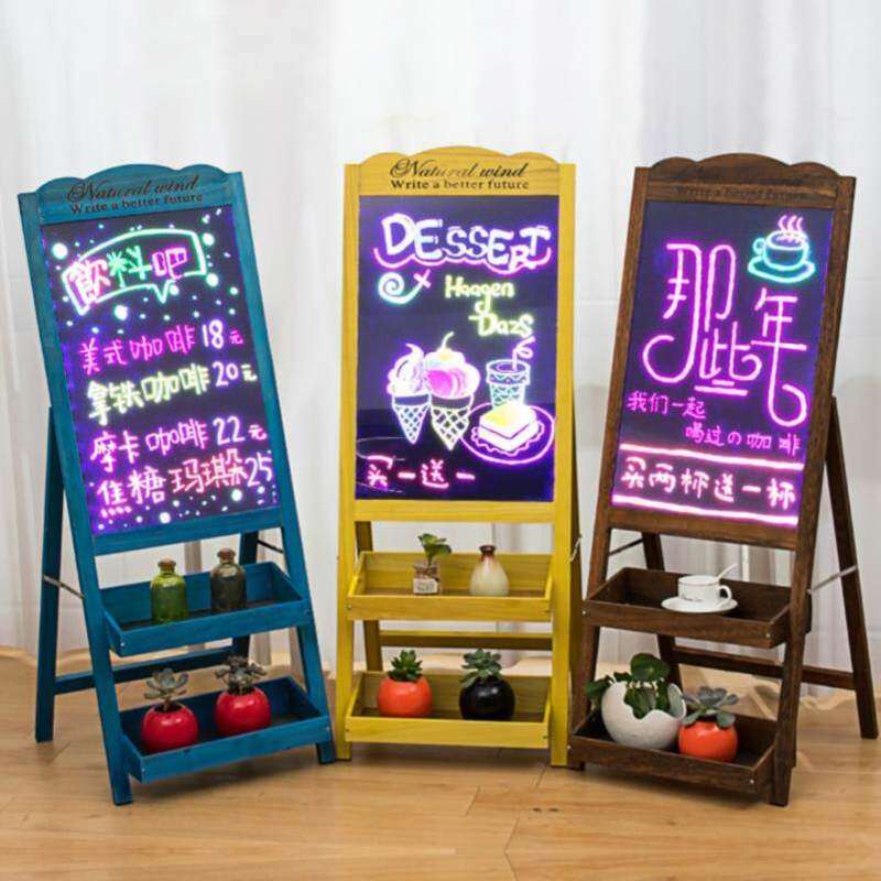 防水菜单展示牌广l告牌立式萤光屏粉笔字夜光咖啡馆支架w手写笔挂