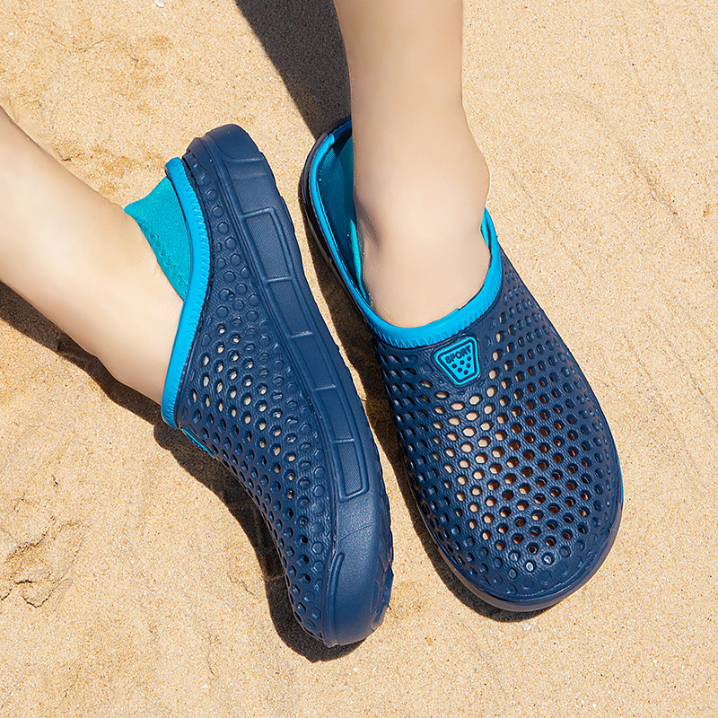 包头洞洞鞋情侣夏季男士休闲防滑套脚软底耐磨开车外穿透气女凉鞋,流行男鞋,洞洞鞋,淘宝优惠券,粉丝福利购,淘宝优惠卷