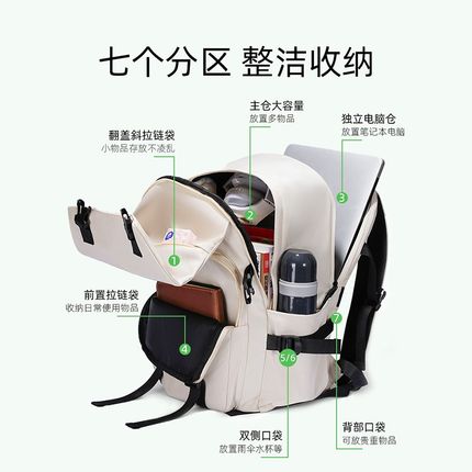 电脑包双肩女士大容量轻便16寸笔记本电脑背包通勤女大学生书包男