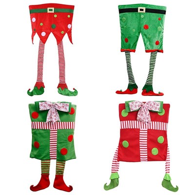 Christmas Chair Cover Elastic Seat Chair Stool Cartoon Cover
