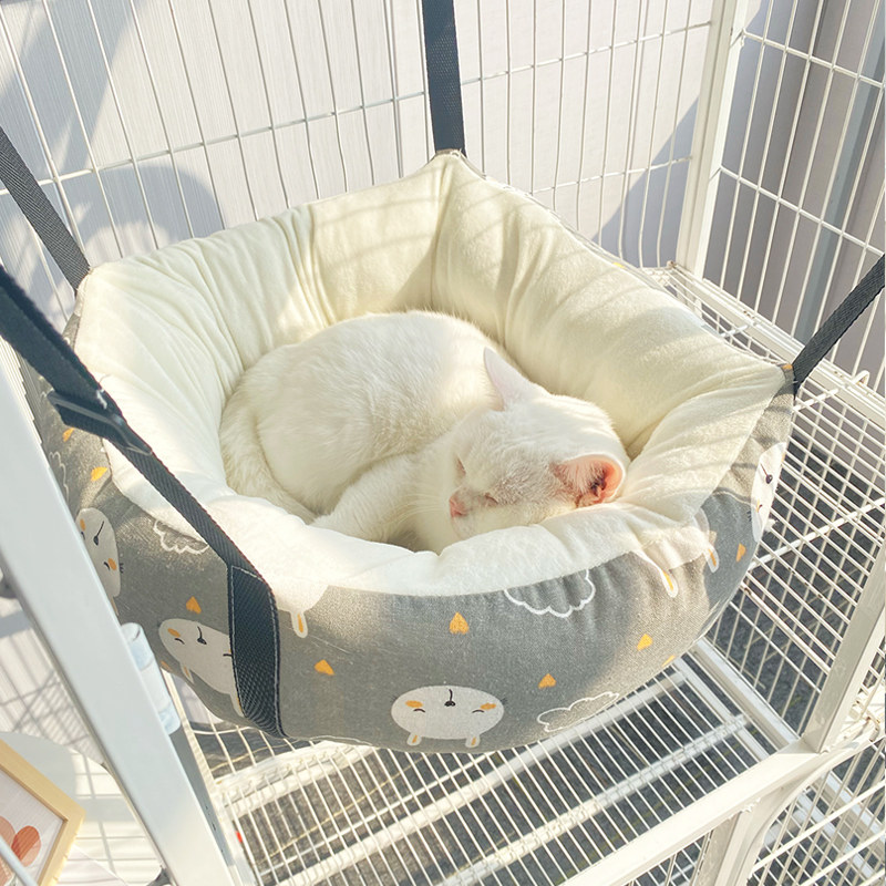 新品日式猫d吊床挂窝猫窝悬挂式猫咪秋千晒太阳神器宠物吊篮猫笼