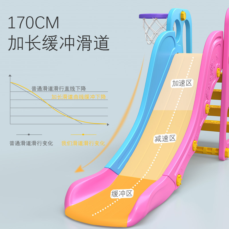滑滑梯儿童家庭室内家用宝宝玩具一岁塑料加长加厚滑梯小型户外