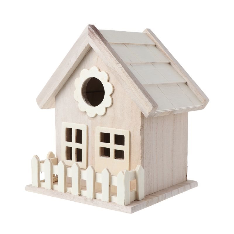 极速425D Creative Wooden Bird House Breeding Cage Box Feedin