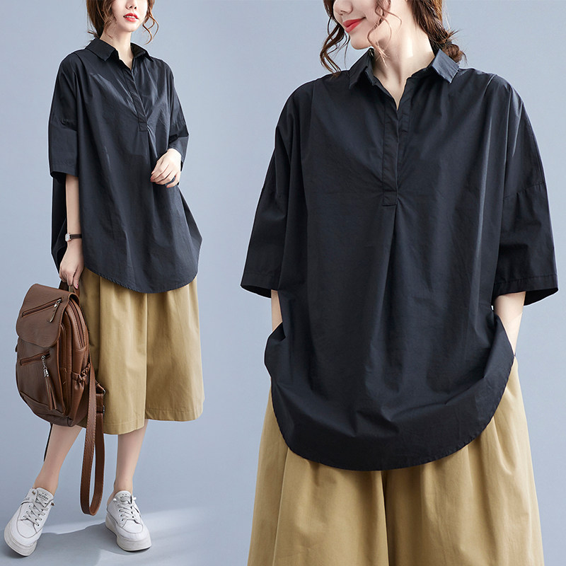 棉麻短袖衬衫女2023春夏装新款宽松显瘦大码半袖设计感小众衬衣潮