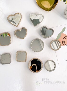 Diamond-studded Love Mirror Mobile Phone Car Holder Paste Te