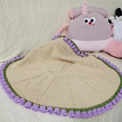 diy手工花束毯子玫瑰材料包毛线钩针花毯钩织送朋友Y礼物打发时间