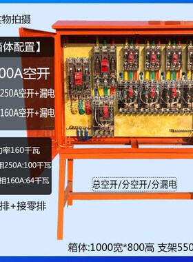 定制建筑工地标准临时二级配电箱总400AD1路250A4路160A室外防雨