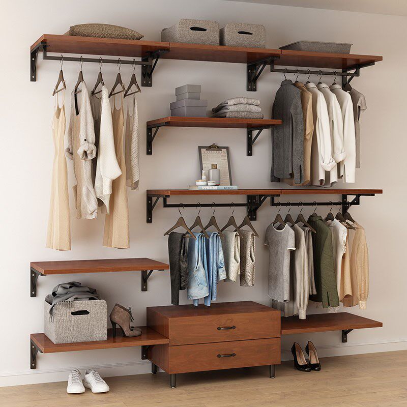 开放式衣柜定制衣帽间挂墙金属衣架壁挂式卧室铁艺步入式砌墙衣橱