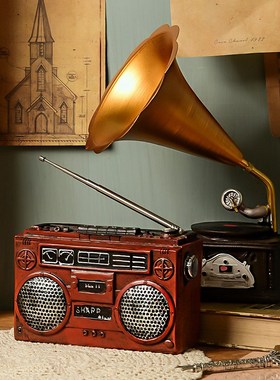 欧式怀旧留声机小摆件复古相x机电视机工艺品家居装饰品创意老物