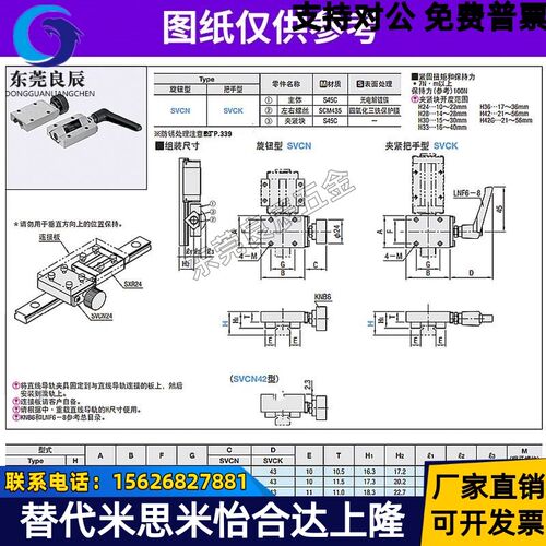 SVCK SVCN SECK SECWK24 28 30 33 36 42 13 14 16直线导轨夹具