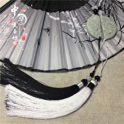 中国汉服腰佩腰挂男女对佩蓝田玉贵D州翠龙凤对玉佩情侣款 扇坠笛