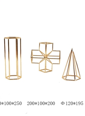 铁丝家居装饰工艺品铁艺摆件创意金属几何样板房客厅玄关软装摆设