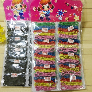 爆款老牌皮筋美女发绳发圈毛线彩色黑色儿童O橡皮筋高弹力耐用热