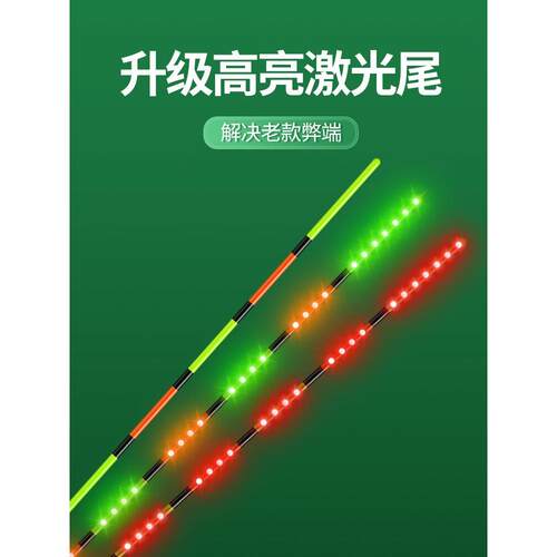 超亮激光灯珠硬尾通用细丝粗丝螺纹316/425咬钩变色电子夜光漂尾