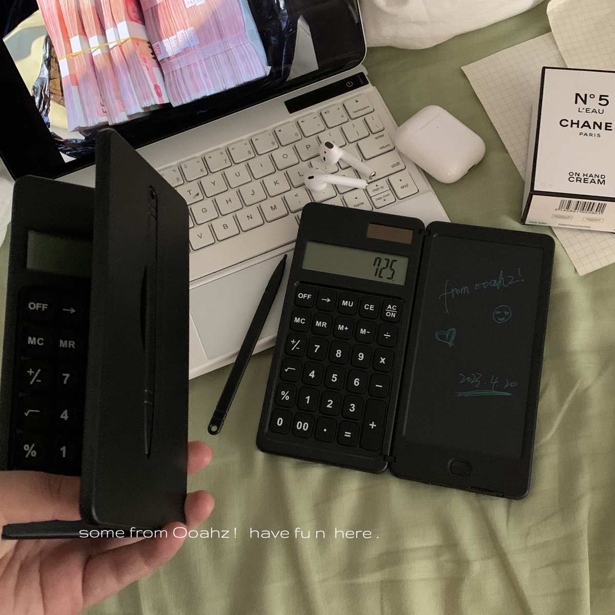 厂家直销能算能写 太阳能计算器手写板 学习商务办公便携折叠写字