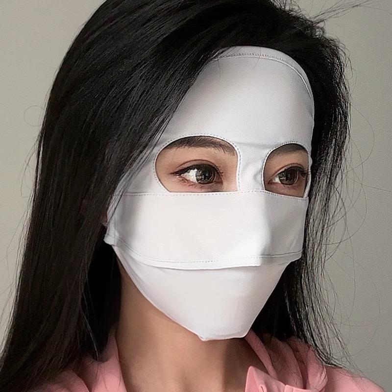 OKSK熊猫款防晒面罩女夏季脸基尼脸罩冰丝薄款口罩遮全脸防紫外线