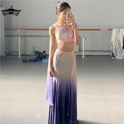 傣族舞蹈服装女新款艺考剧目成人练功服饰半身裙子套装独舞演出服
