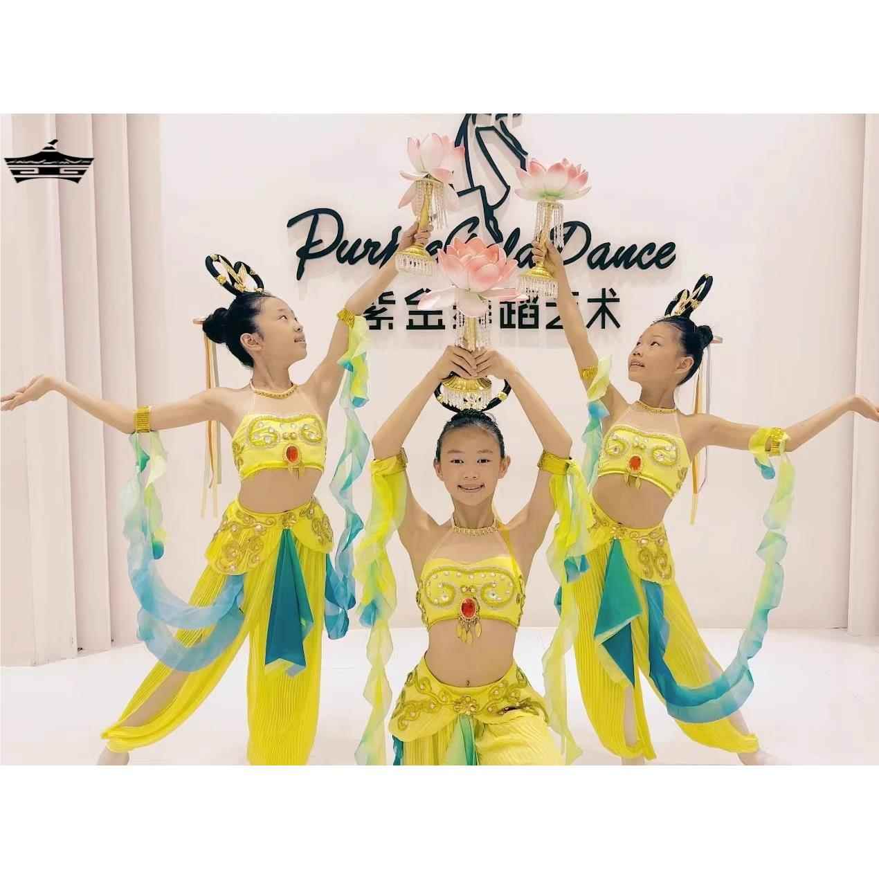 宫灯舞水月洛神舞蹈表演出服丝路天妙音反弹琵琶敦煌飞天服装儿童