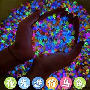 超级迷你夜光小乌龟100个装网红新款彩色荧发光乌龟玩具解压摆件