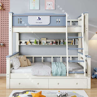 上下床双层床儿童床高低床全实木子母床上下铺双人床多功能爬梯床