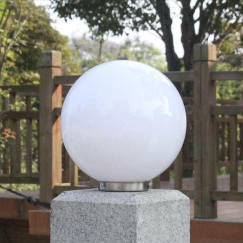 太阳能庭院灯亚克力圆球接电围墙灯防水大门柱头灯别墅花园路灯