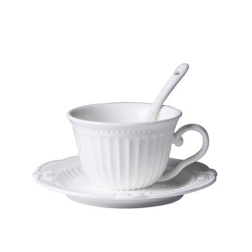 宫廷风咖啡器具欧式浮雕咖啡杯碟套装带架子勺子家用下午茶奶茶杯