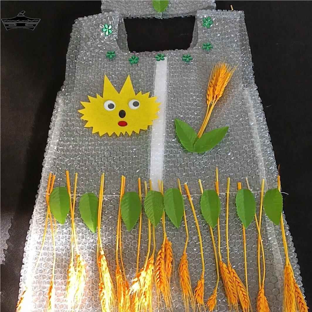 新款儿童男女孩亲子环保服装气泡膜创意麦子熟了题材幼儿园作业