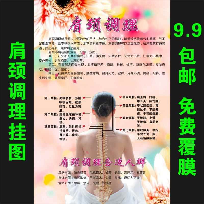 肩颈调理知识保养海报胸部乳房广告图美容院养生会所挂图宣传海报