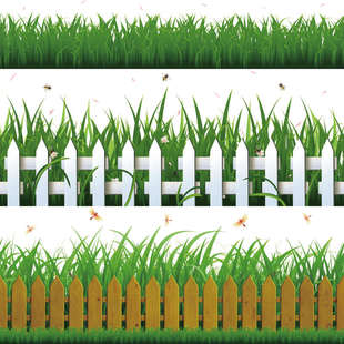 可遮挡防水腰线整体覆盖围栏栅墙贴画走廊边角装饰绿草踢脚线贴纸