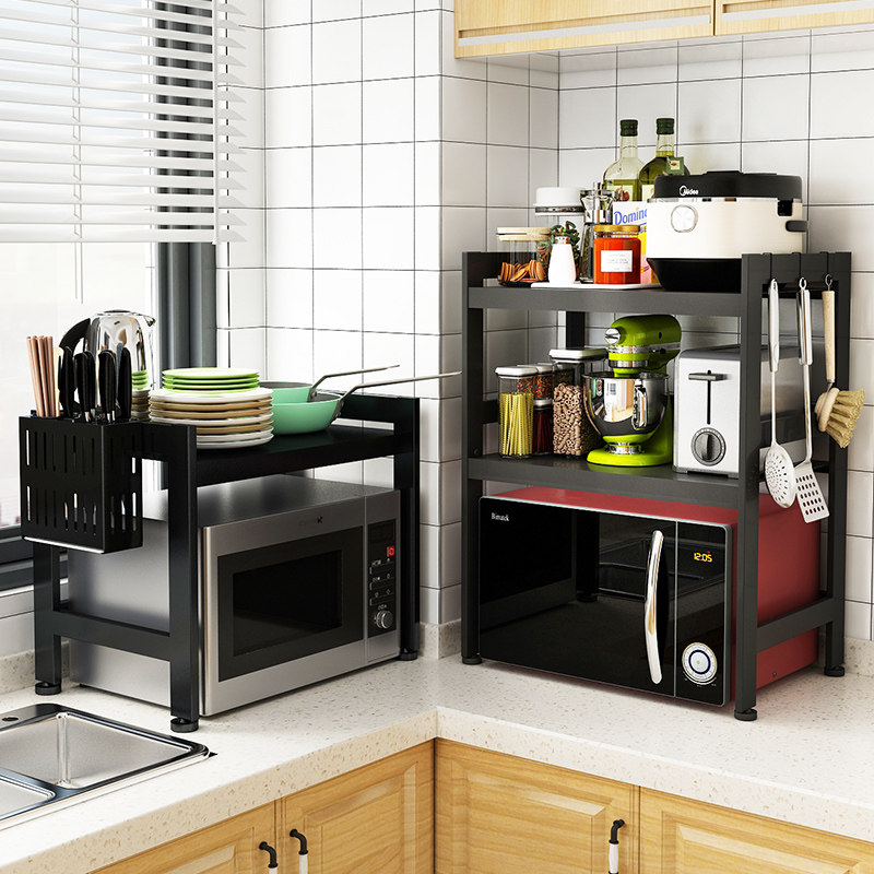 厨房微波炉置物架台面可伸缩放微波炉烤箱架子家用多功能收纳双层,厨房/烹饪用具,厨房置物架/置物柜/角架,淘宝优惠券,粉丝福利购,淘宝优惠卷