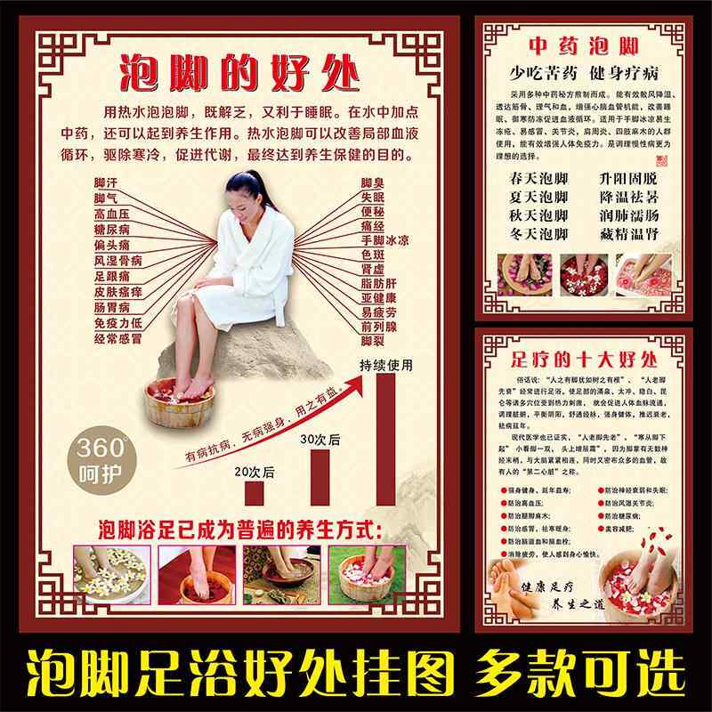 足疗洗脚泡脚足浴店保健按摩养生会馆广告海报宣传画图片墙贴纸