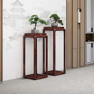 乌金木全实木花架子置物架新中式客厅落地式阳台花架木质盆景架