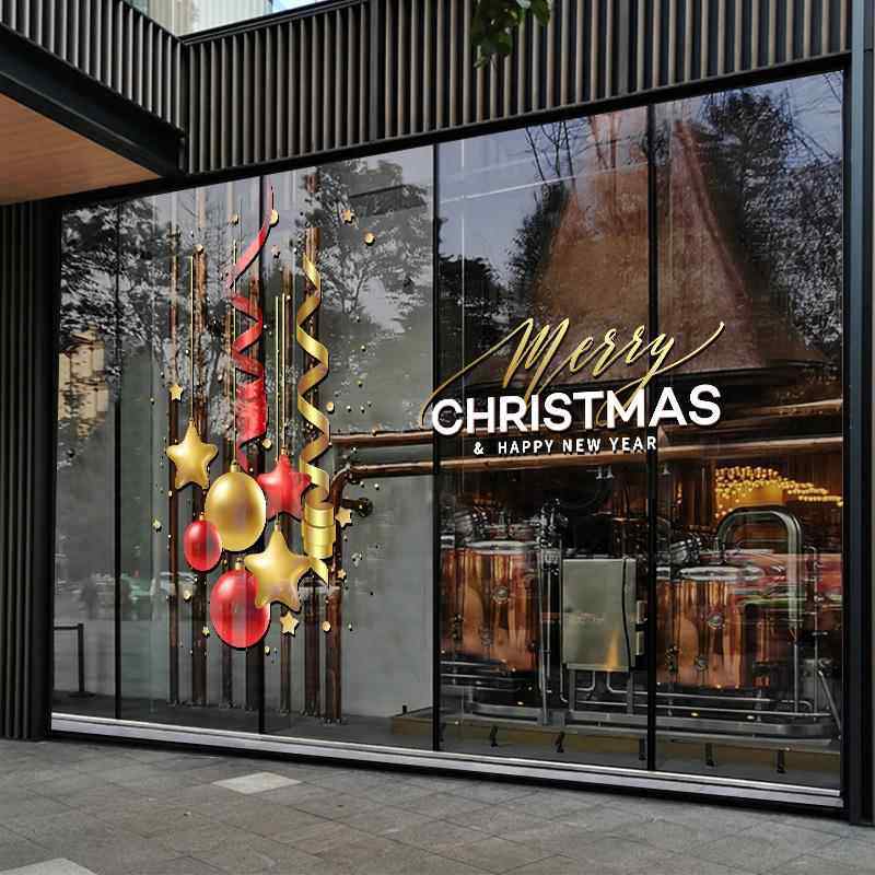 圣诞节挂饰装窗贴静电窗花店铺橱窗布置贴画新年玻璃贴门贴纸,家居饰品,软装墙贴,淘宝优惠券,粉丝福利购,淘宝优惠卷