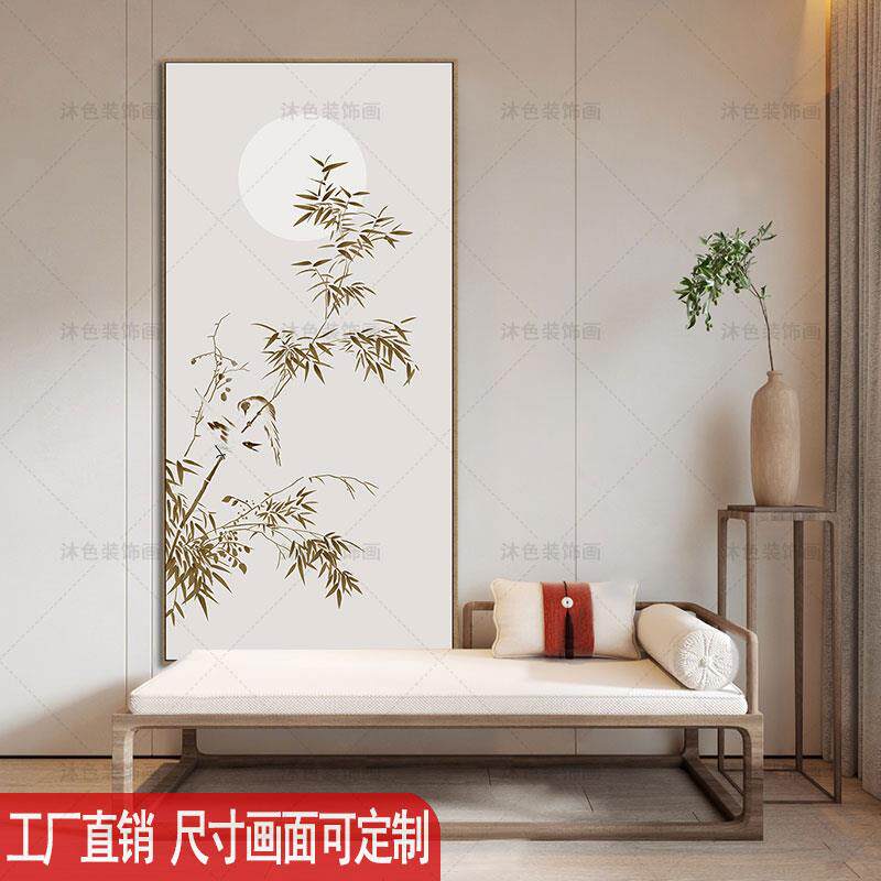网红民宿店过道走廊尽头挂画茶楼棋茶壁画新中式入玄酒牌关装户饰