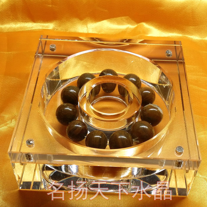 收纳首饰盒沉香盒子 紫檀手串手链密封盒 水晶玻璃透明养珠盒