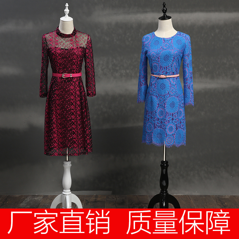 模特道具女半身包布人台服装店橱窗模特架婚纱礼服衣架 实木底座