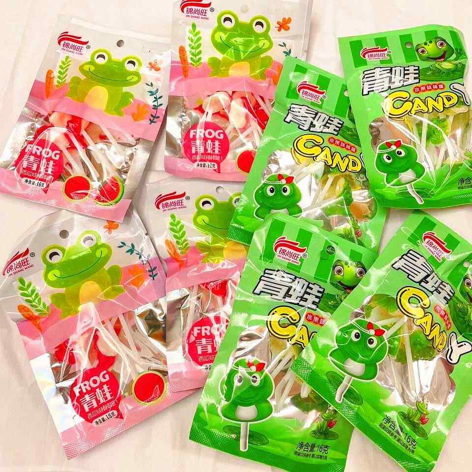 青蛙糖怀旧校园小时候零食品8090儿时童年回忆西瓜水果味棒棒糖果