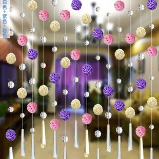 珠帘2024新水晶帘可爱门帘吊饰客厅隔断帘免打孔儿童房间装饰帘子