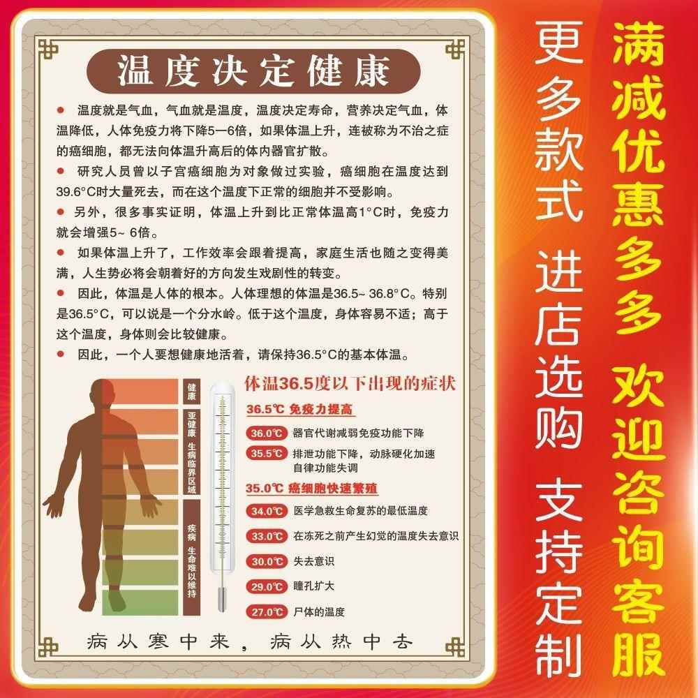 温度决定健康海报中医养生馆装饰画挂图体温中医馆广告宣传画墙贴