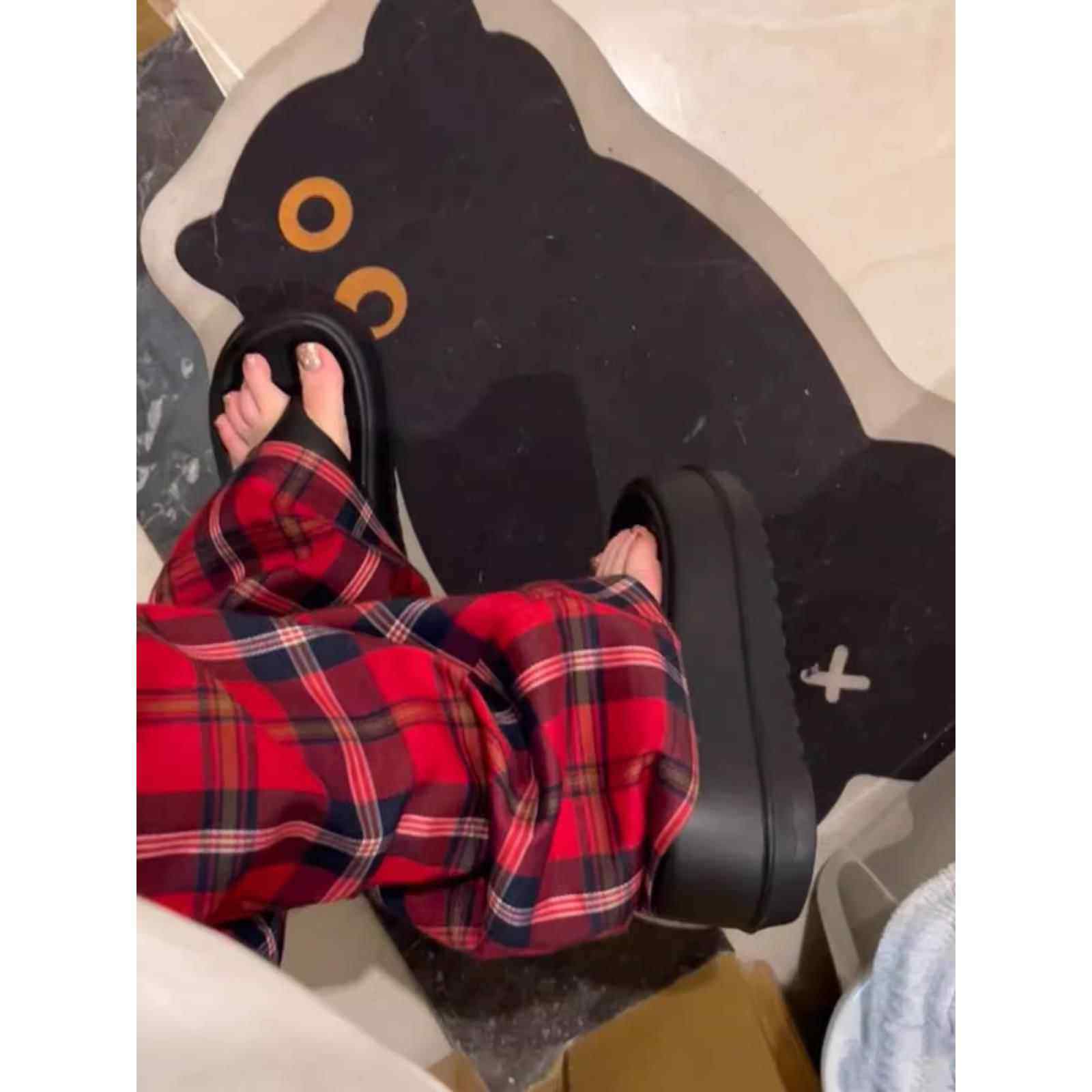 人字拖女夏黑色厚底鞋外穿增高夹脚防滑踩屎感沙滩凉拖0508d,女鞋,人字拖,淘宝优惠券,粉丝福利购,淘宝优惠卷