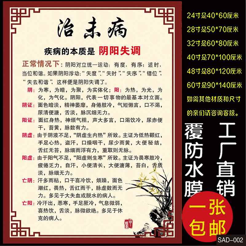 中医治未病七情养生 中医文化海报展板五行养生知识宣传挂图挂画