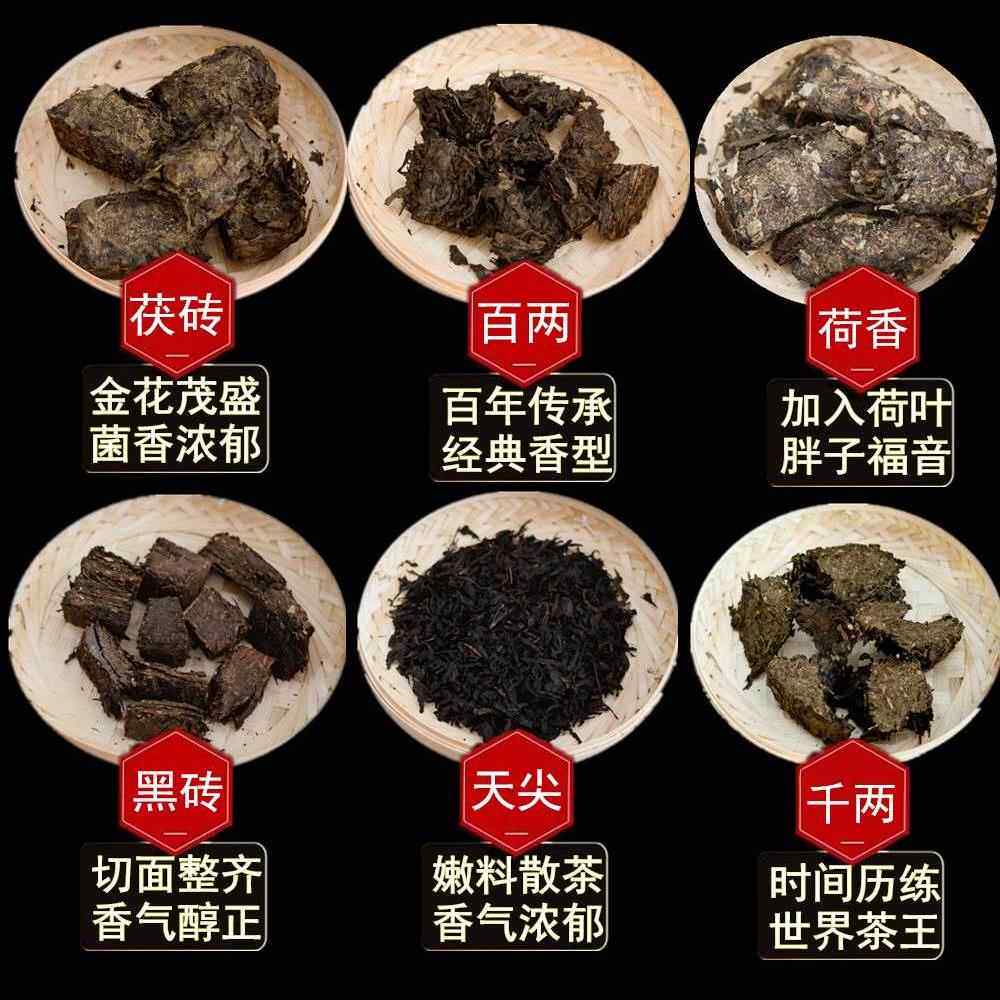 官方旗舰店黑茶湖南安化 正品黑茶 正品天尖茯砖金花千两散茶荷香