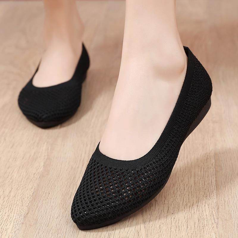 夏季透气镂空飞织网鞋牛筋软底女凉鞋时尚豆豆鞋妈妈鞋工作鞋,女鞋,传统布鞋,淘宝优惠券,粉丝福利购,淘宝优惠卷