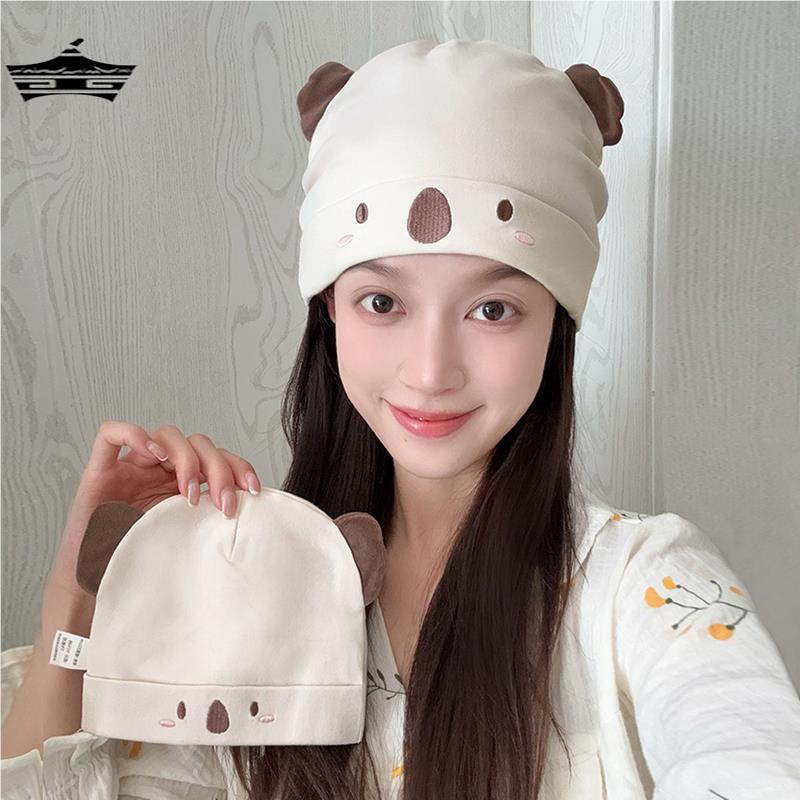 纯棉月子帽产后春秋夏季薄款a类孕产妇月子帽子睡觉可戴3月份4月5