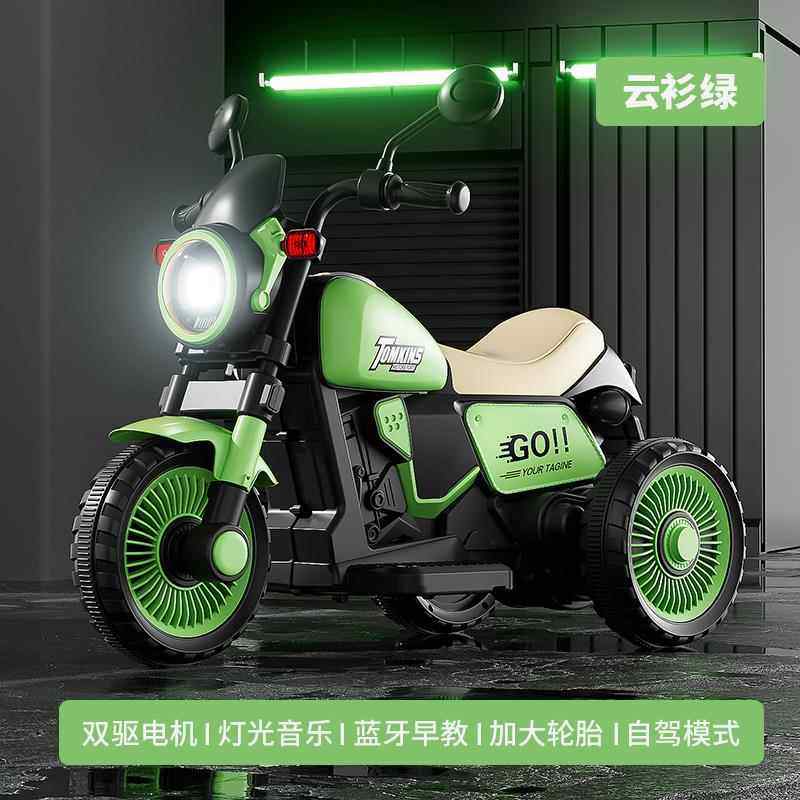 新款儿车童动摩车三轮车男女孩宝电宝小孩托可坐人充电双人遥控玩