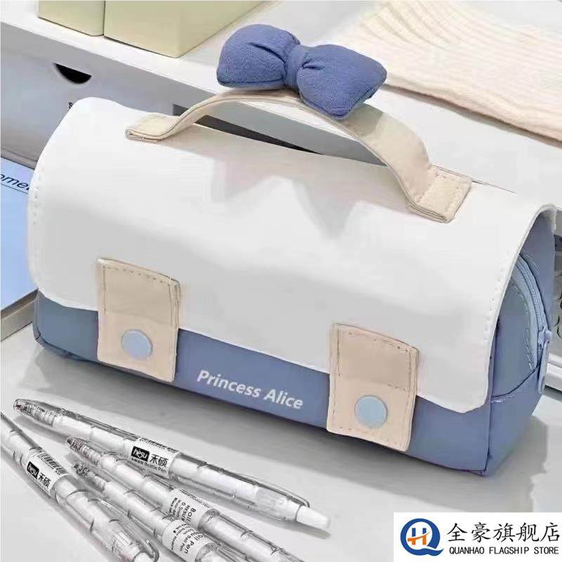 小红书ins新款可爱校园风格白雪公主大容量笔袋初中女学生日系韩版简约百搭设计感小众文具袋可携式收纳化妆