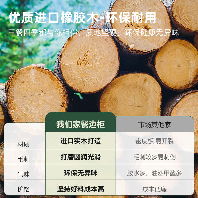 小户型餐边柜矮柜一体靠墙家用厨房储物茶水柜客厅实木酒柜靠墙
