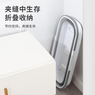 可折叠水桶平板拖把专用白色长方形大口径储水桶家用免手洗多用途